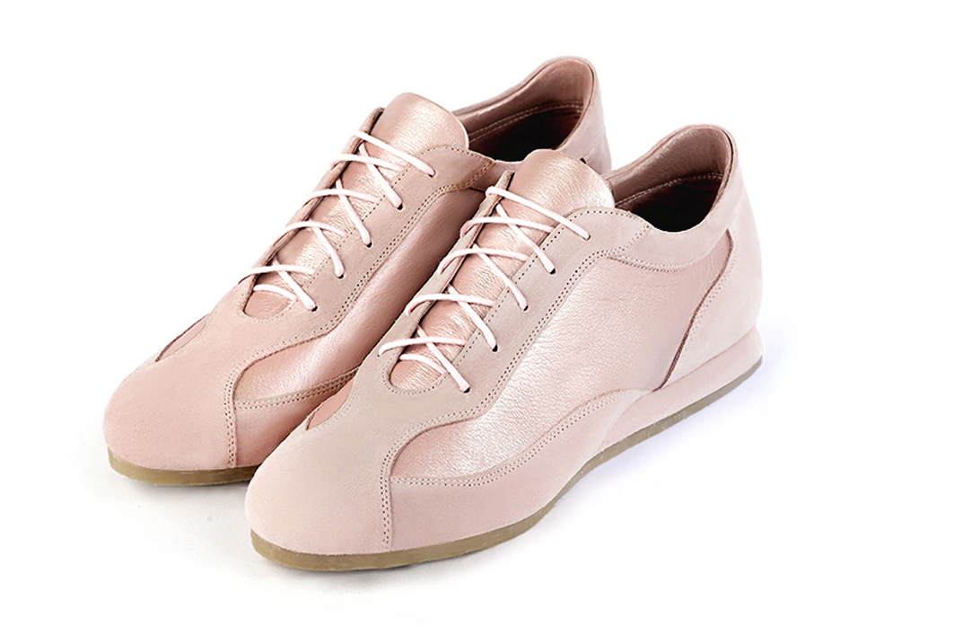 Dress handbag in powder pink leather - Rear view